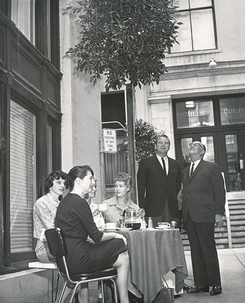 Historical photo of Mr. Swig and other Swig Company employees