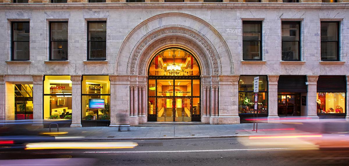 The Mills Building front exterior entrance